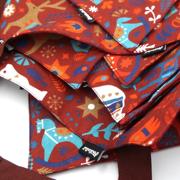 Christmas Dog Bandana Winter Folk Dog handkerchief style to tie around your pet’s neck
