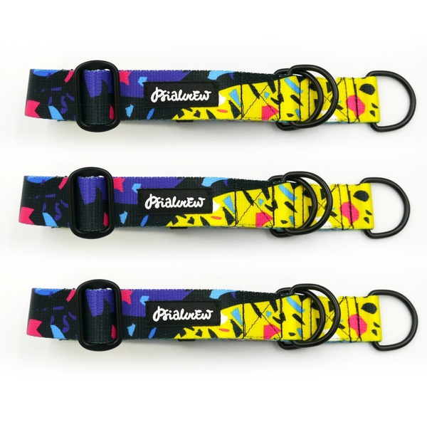 Half-choke collar Terrazzo, 3 cm wide, medium and big dogs, black extras