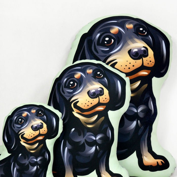 Decorative Dog Pillow Cushion Dachshund Black cuddly mascot