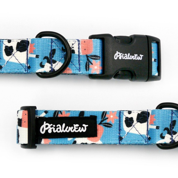 Dog Collar Psiakrew Spotted Cow 2.5 cm wide, black extras