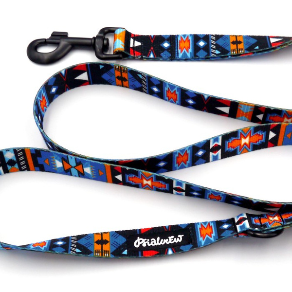 Dog Leash Sorry Winnetou Psiakrew width 2.5 cm, 1"  wide, big black snap hook 8 cm