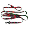 Hundeleine Tartan Psiakrew, Breite 2,5 cm, Karabiner 6 cm schwarz