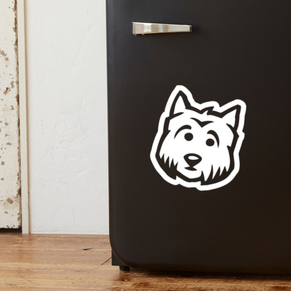 Westie Psiakrew dog car sticker for dark car bodies