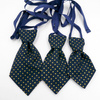 Christmas tie for a dog, dark blue with golden polka dots Psiakrew
