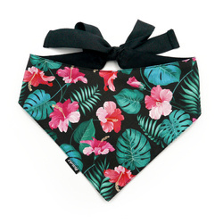 Dog Bandana Tropical Monstera Psiakrew handkerchief style to tie around your pet’s neck