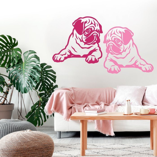 Wall decal Dog -Mr. Pug- wall decoration Baby Room Dog Lovers gift idea