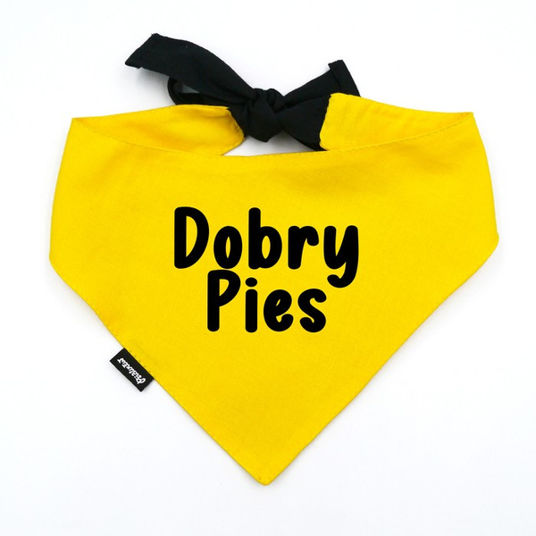 Dog Bandana Dobry Pies Psiakrew, personalized tied handkerchief, yellow bandana scarf