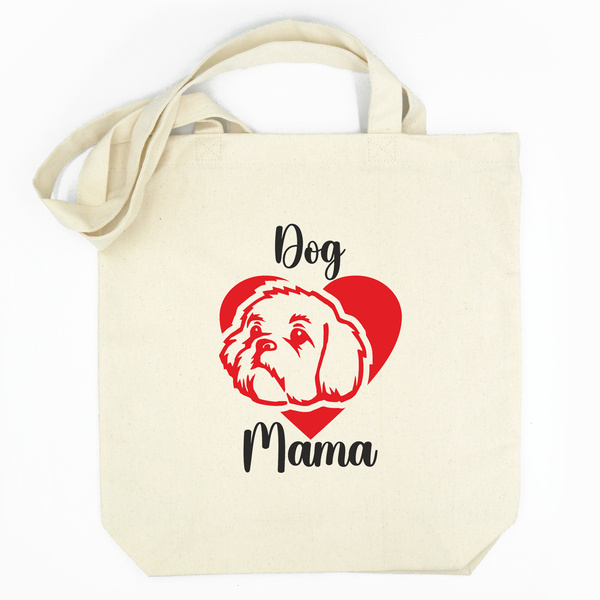 Personalized Cotton Tote Bag Psiakrew Shih Tzu Dog + Custom Text