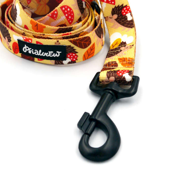 City Walking Leine für Dog Hedgehog Dreamer, Breite 2,5 cm, großer, starker schwarzer Karabiner