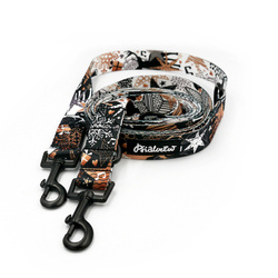 Długa Smycz Dla Psa Przepinana Regulowana Deer Calls Psiakrew, 2,5 cm, karabińczyk 6cm czarny