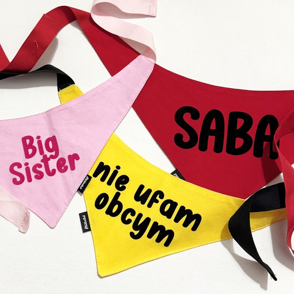Bandana with the name of the Dog Psiakrew, personalized tied handkerchief, red bandana scarf