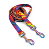 Long Dog Leash Tie Dye width 2 cm (0.78") wide, Holo petrol effect snap hook 7 cm