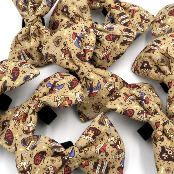 Dog Bow Tie Dog Tattoo Flash Psiakrew Pet Bow Tie, Bowtie, Collar Attachment
