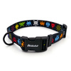 Dog Collar Invaders Psiakrew 2.5 cm 1"  wide, black fittings