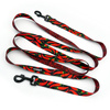 Dog Leash Red Hot Chili width 2.5 cm, 1"  wide, black snap hook 8cm