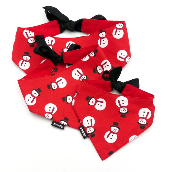 Premium Dog Bandana Snowmen handkerchief style to tie around your pet’s neck
