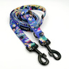 Dog Leash Magic Jungle width 2.5 cm, 1" wide, big black snap hook 8 cm