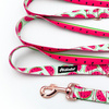 Dog Leash Watermelon width 2.5 cm, 1" wide. pink gold, big snap hook 8 cm