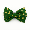 Green Dog Bow Tie, gift for dog, Gold Stars Pet Bow Tie, Bowtie, Collar Attachment