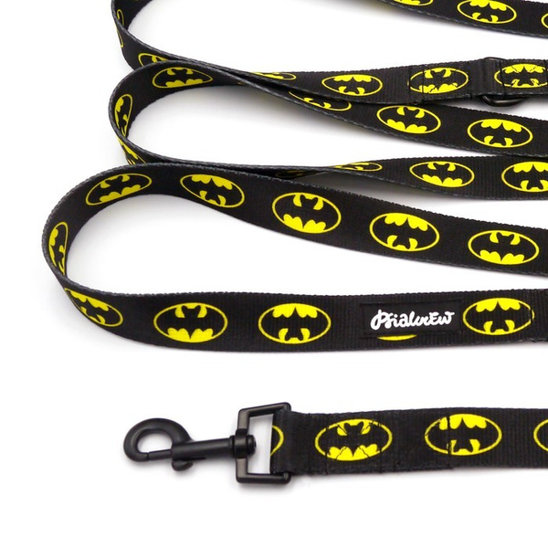 Hundeleine Bat Dog Psiakrew, Breite 2,5 cm, Karabiner 6 cm schwarz