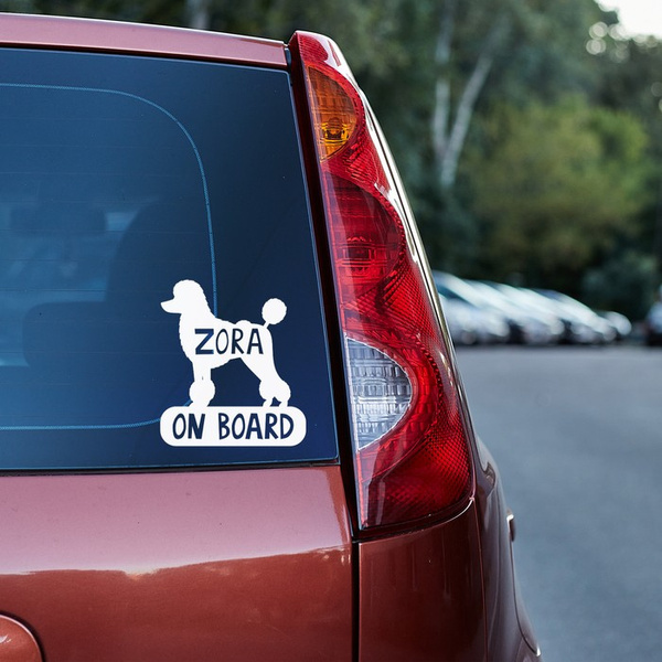 Autoaufkleber mit dem Namen des Pudel Dog On Board Psiakrew