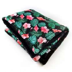 Premium Mat Plaid Blanket for the dog, Tropical Monstera Psiakrew Design