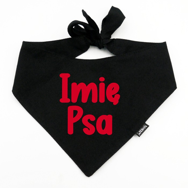 Bandana with the name of the Dog Psiakrew, personalized tied handkerchief, black bandana scarf