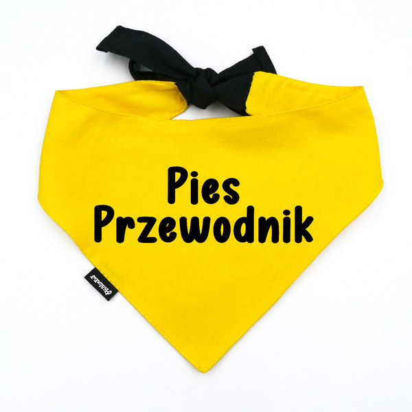 Dog Bandana – DOG THERAPIST – Psiakrew, personalized tied handkerchief, yellow bandana scarf