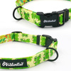 Dog Collar Psiakrew Green Frogs, 2 cm 0.78"  wide, for smaller dogs black extras