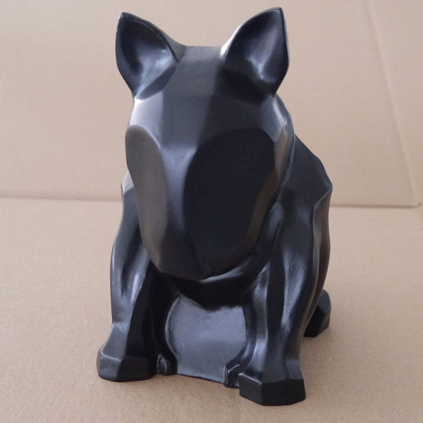 Schwarze Bullterrier-Hundeskulptur