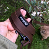 Brown Dog Leash width 2 cm 0.78 ", black extras