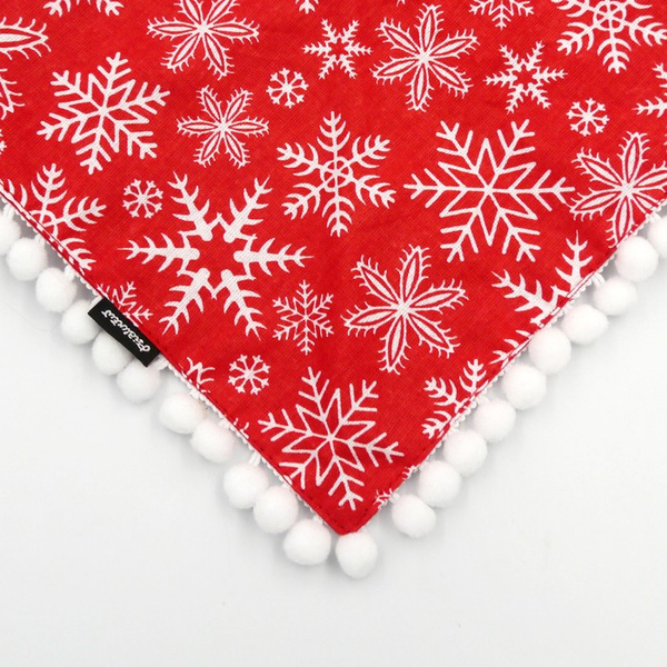 Dog Bandana Snowflakes handkerchief style to tie around your pet’s neck