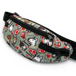 Fanny Pack Bull Terrier Gourmet Gray Hip Bag Psiakrew