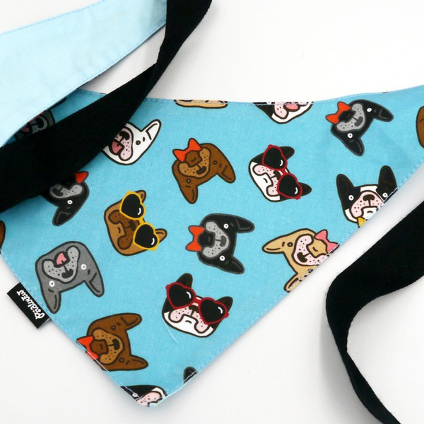 French Bulldog Psiakrew Bandana, gebundenes Taschentuch, Baumwollschal
