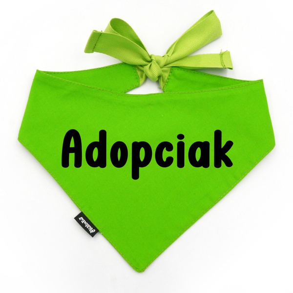 Bandana dla psa Adopciak Psiakrew, personalizowana wiązana chusteczka, zielona bandana apaszka 