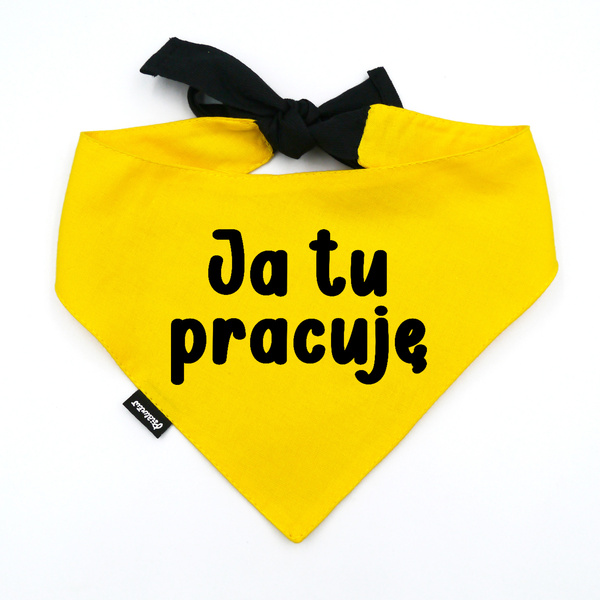 Dog Bandana – WORKING – Psiakrew, personalized tied handkerchief, yellow bandana scarf