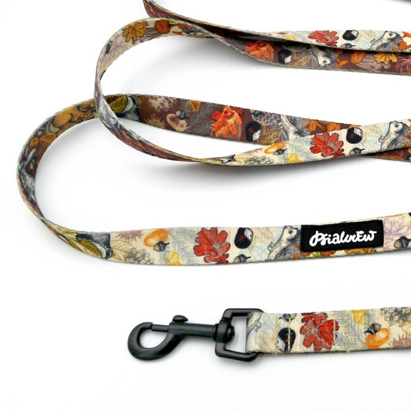 Long Dog Leash Forest Treasures Psiakrew width 2 cm (0.78"), black snap hook 6 cm