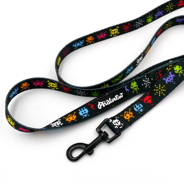 Walking leash for Dog Invaders Psiakrew, width 2 cm, black snap hook 6 cm