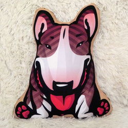 Decorative Dog Pillow Cushion Bull Terrier Brindle cuddly mascot