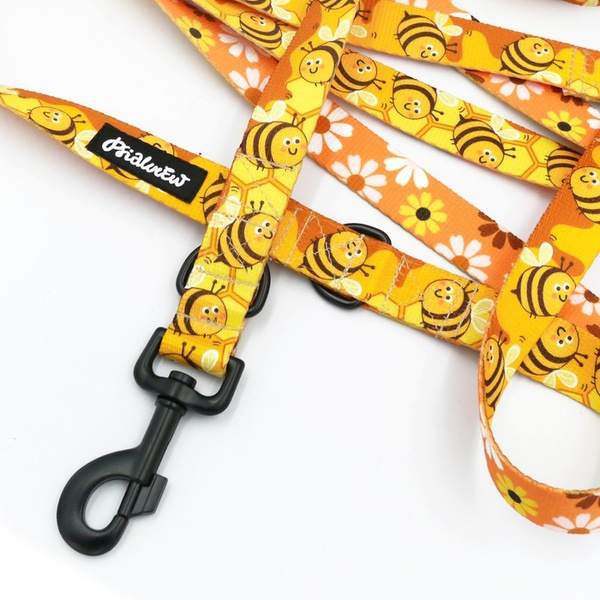 Dog Leash Busy Bees snap hook black 8cm