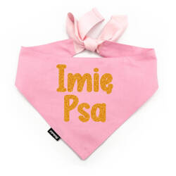 Bandana z imieniem Psa Psiakrew, personalizowana wiązana chusteczka, różowa bandana apaszka