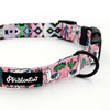 Dog Collar Psiakrew Llama 2.5 cm 1" wide, black extras
