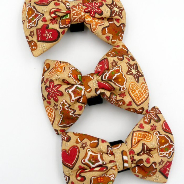 Christmas Dog Bow Tie Cat Pet Collar Decoration Cinnamon Gingerbreads