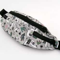 Fanny Pack Hip Bag, Bum Bag Psiakrew, Gray Llama Alpaca