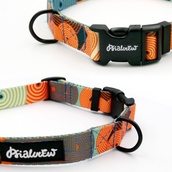 Dog Collar Psiakrew Geo Snake, 2 cm 0.78" wide, for smaller dogs black extras