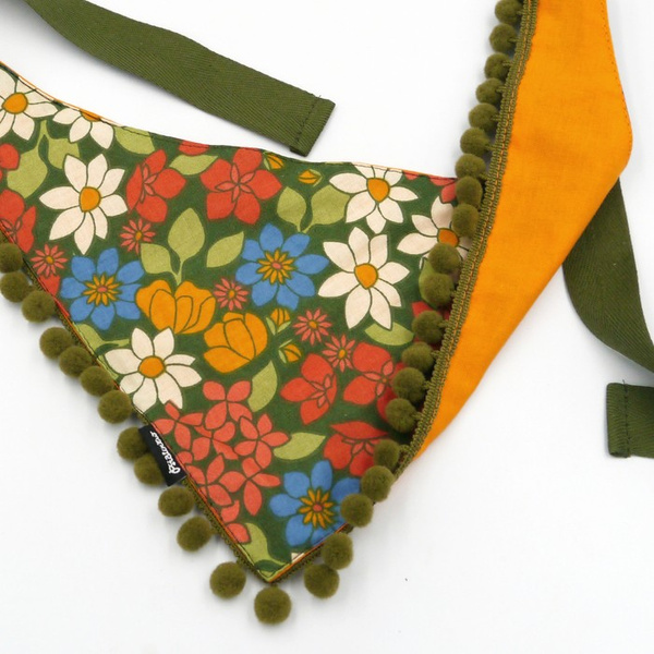 Orange Garden Psiakrew Bandana, gebundenes Taschentuch, Baumwollschal