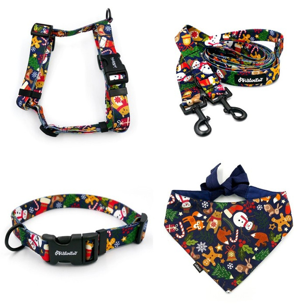 ACCESSORY KIT. Medium dog. Psiakrew Winter is Coming Series; Collar, Harness, Leash, Bandana