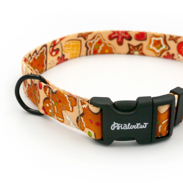 Dog Collar Cinnamon Gingerbread Psiakrew, 2 cm 0.78"  wide, for smaller dogs