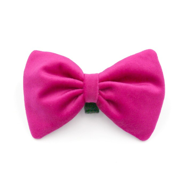 Velvet pink bow tie for a dog an elegant ornament for special occasions, attached to the collar