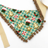 Psiakrew dog bandana, tied handkerchief, Christmas motifs Yam, pompoms
